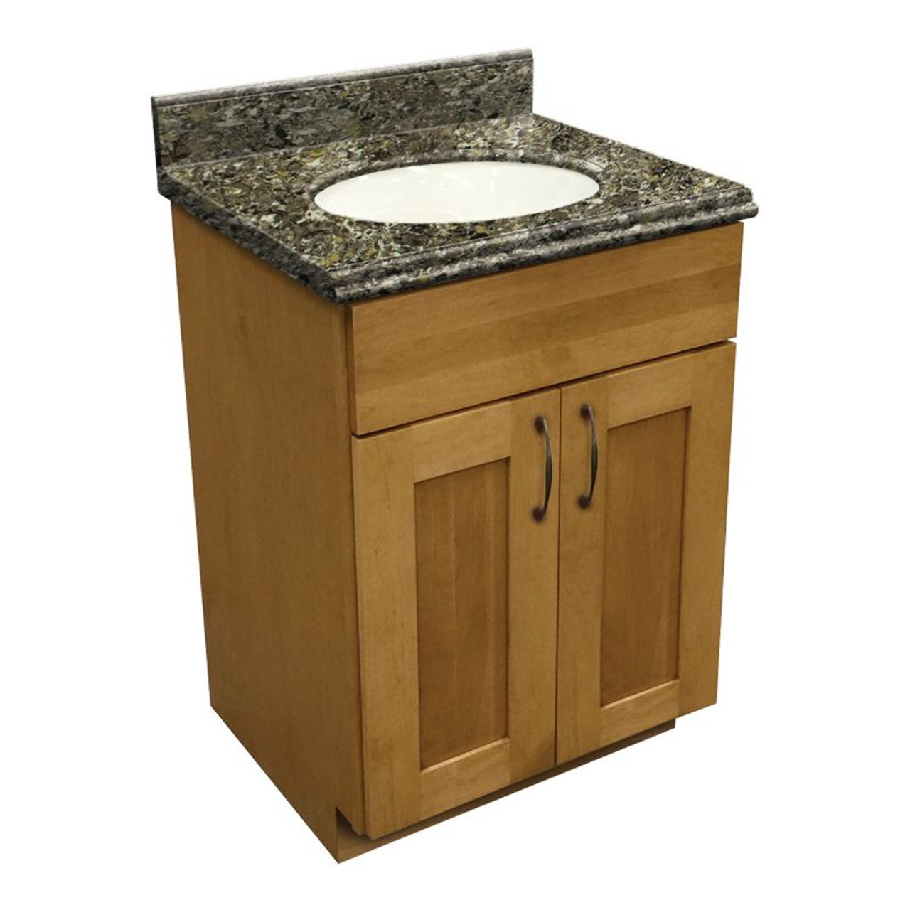 Maple Cocoa Vanity with Quartz Tempest Vanity Top