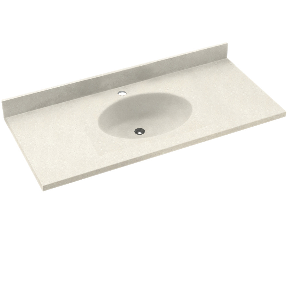 Swan CH1B2255-018 Solid Surface 55-in x 22-in Integral Single Sink Bathroom Vanity Top in Bisque
