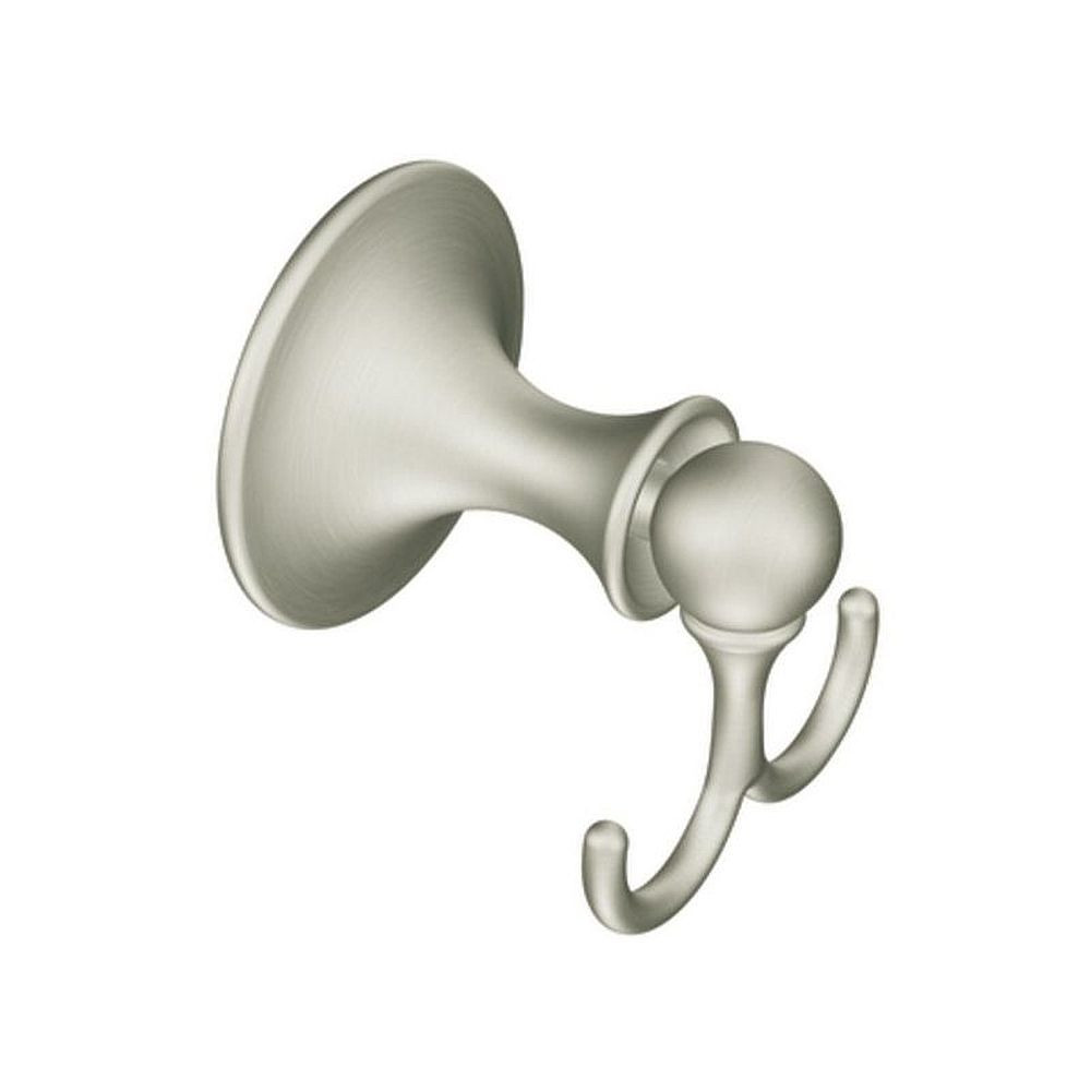 Creative Specialties DN7703BN Double Robe Hook in Brushed Nickel
