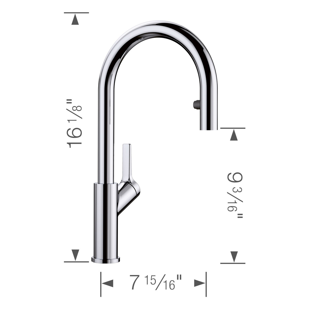 Blanco 526390 Urbena Single-Lever Pull-Down Kitchen Faucet with 1.5 GPM in Polished Chrome