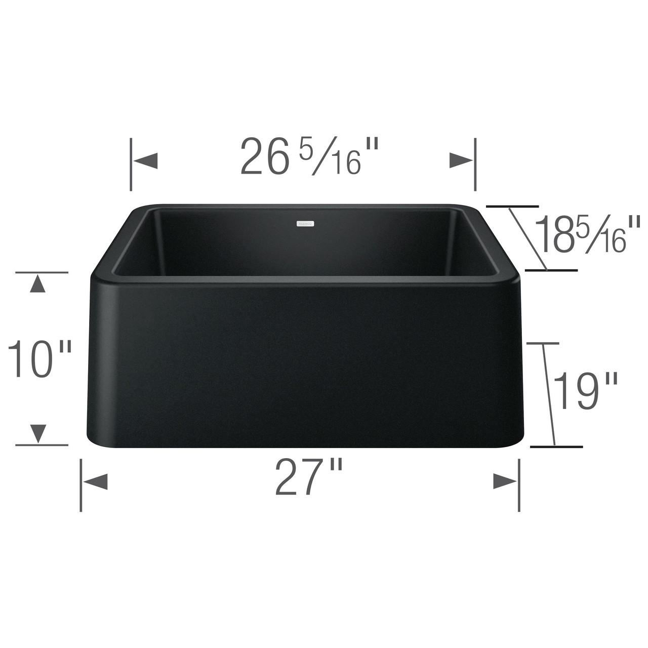 Blanco 402531 Ikon 27" Apron Single Bowl in Coal Black