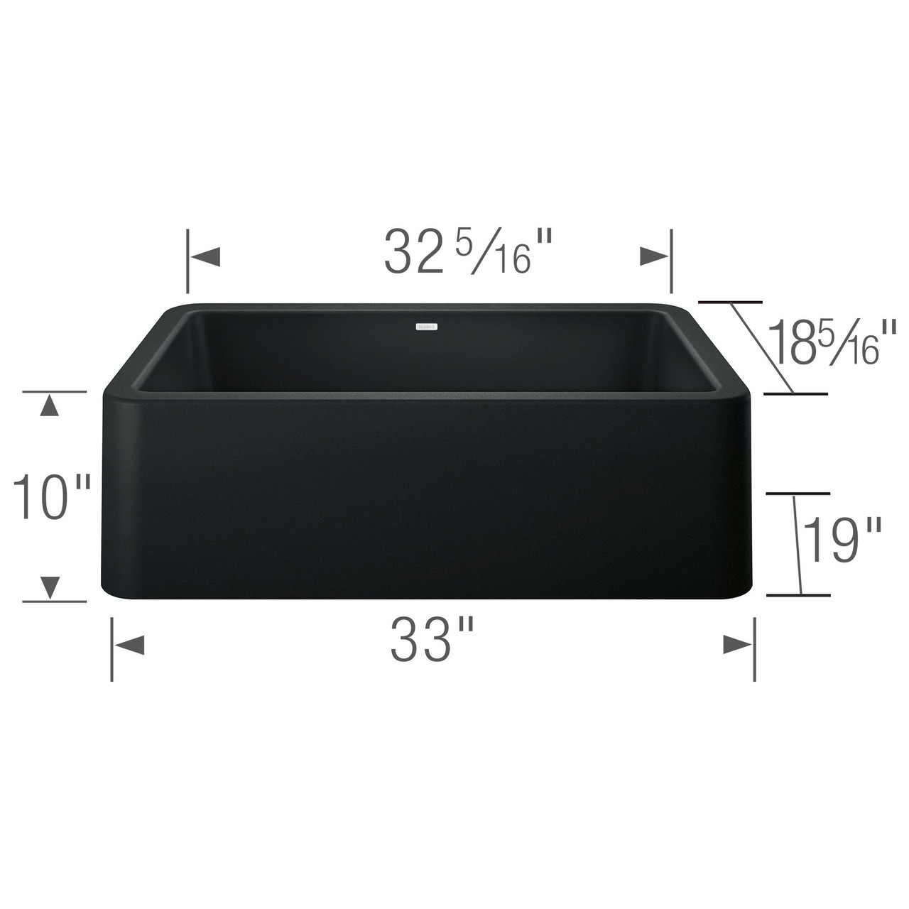 Blanco 402575 Ikon 33" Apron Single Bowl in Coal Black
