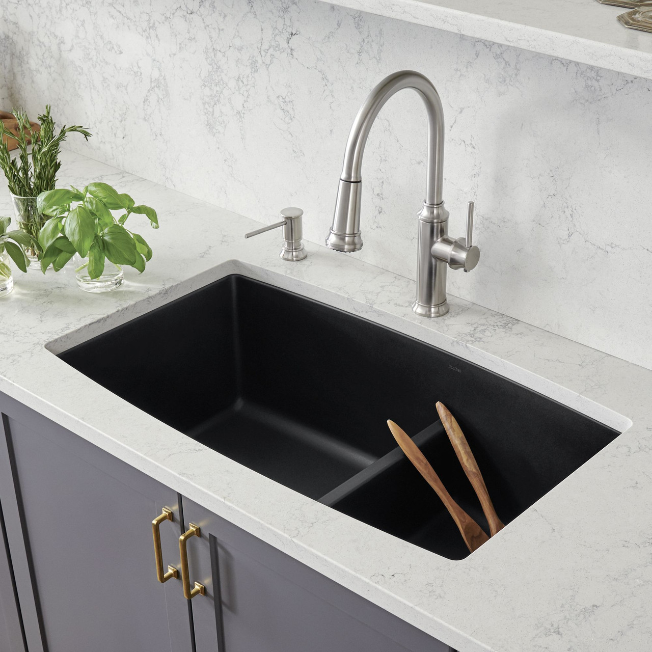 Blanco 442939 Performa Medium 1-3/4 Low Divide in Coal Black