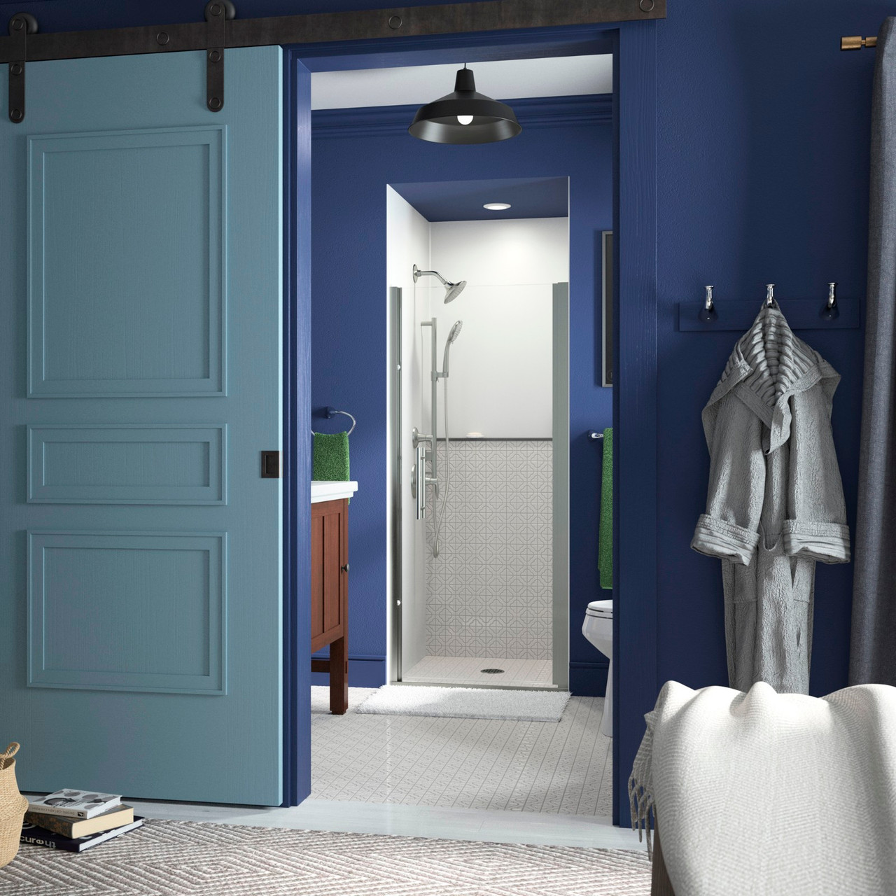 Sterling 5698-33N-G05 Finesse Peak headerless frameless pivot shower door 33 in. max opening x 67 in. H with nickel frame finish and smooth/clear glass texture Sterling 5698-33N-G05 Finesse Peak headerless frameless pivot shower door 33 in. max opening x 67 in. H with nickel frame finish and smooth/clear glass texture