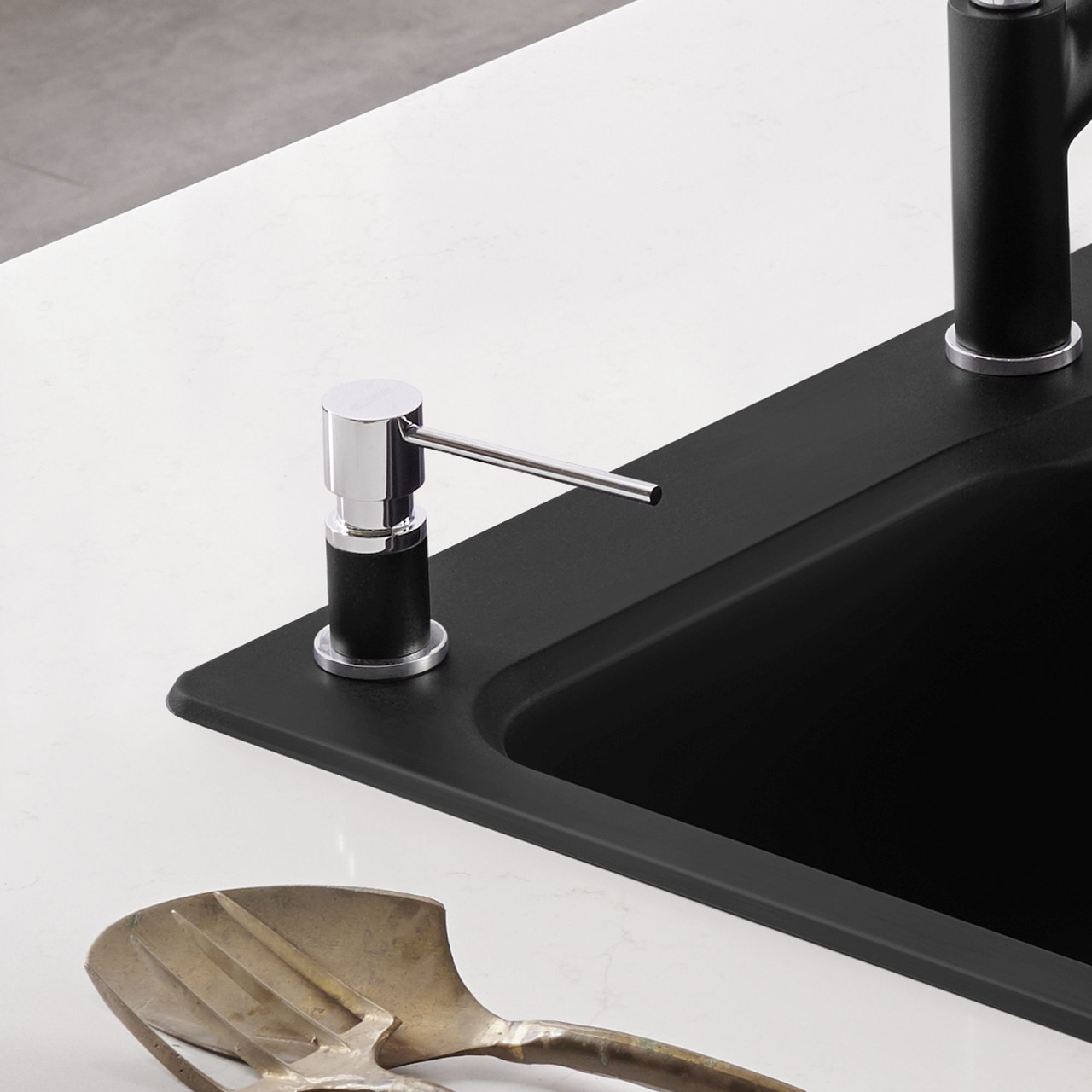 Blanco 402574 Lato Soap Dispenser in Coal Black/Chrome