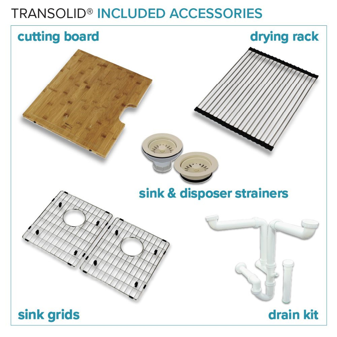 Radius RUDE3118-16-KIT Radius Radius All-In-One Undermount Kitchen Sink Kit