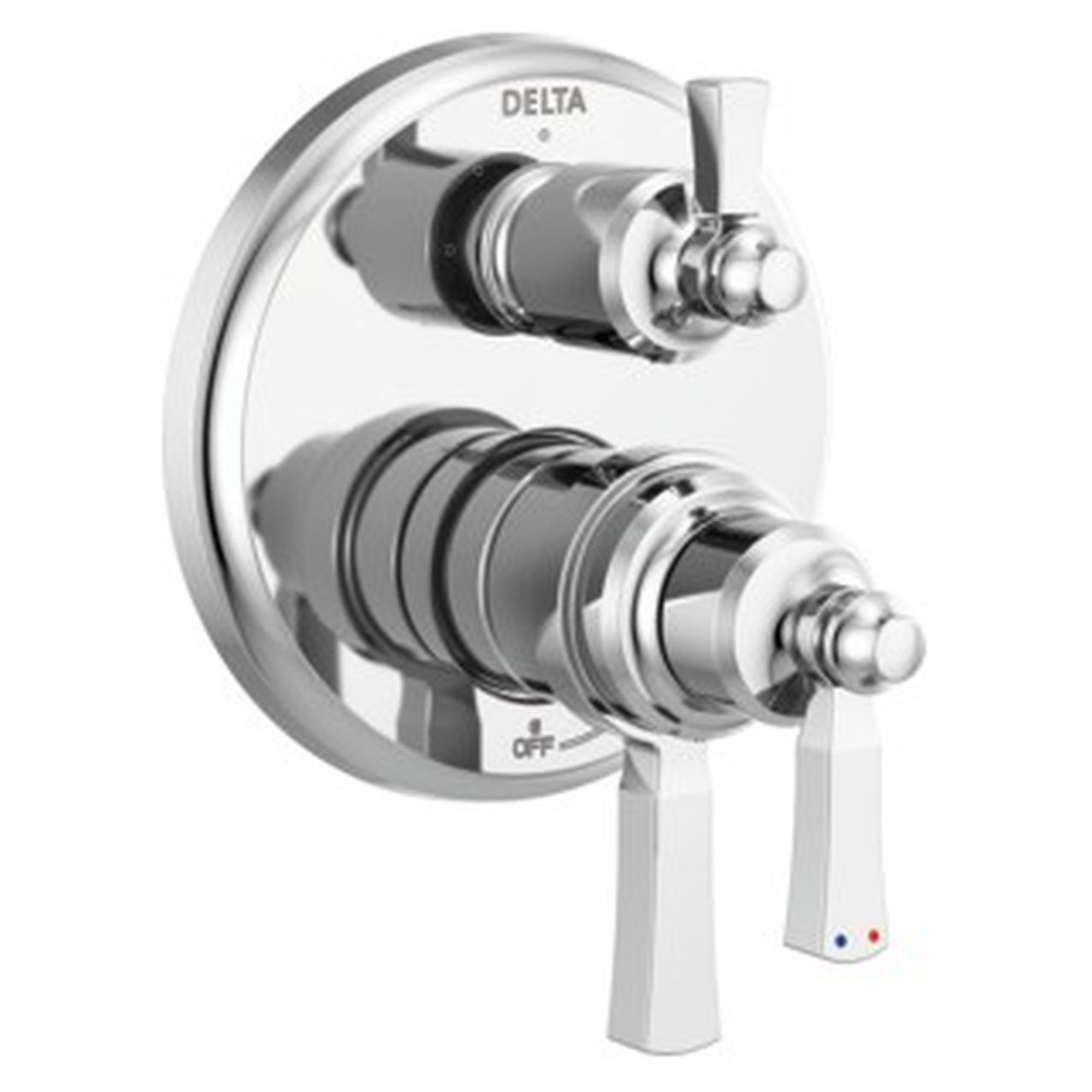 Delta T27T856 Dorval Traditional 2-Handle Monitor 17T Series Valve Trim with 3 Setting Diverter, Chrome