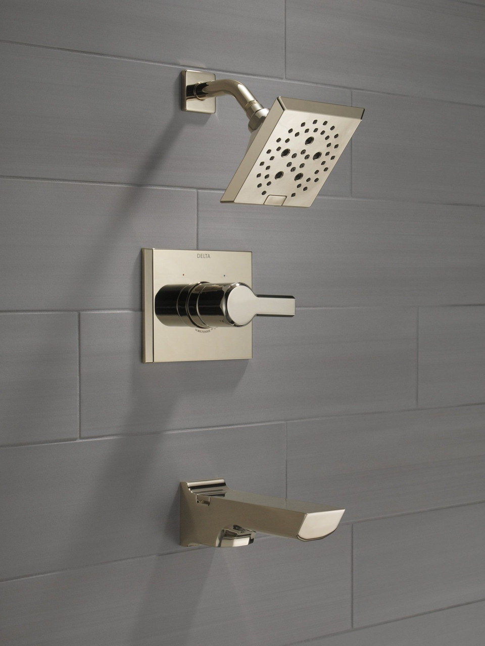 Delta T14499-PN-PR Pivotal Monitor 14 Series H2Okinetic Tub and Shower Trim, Lumicoat Polished Nickel