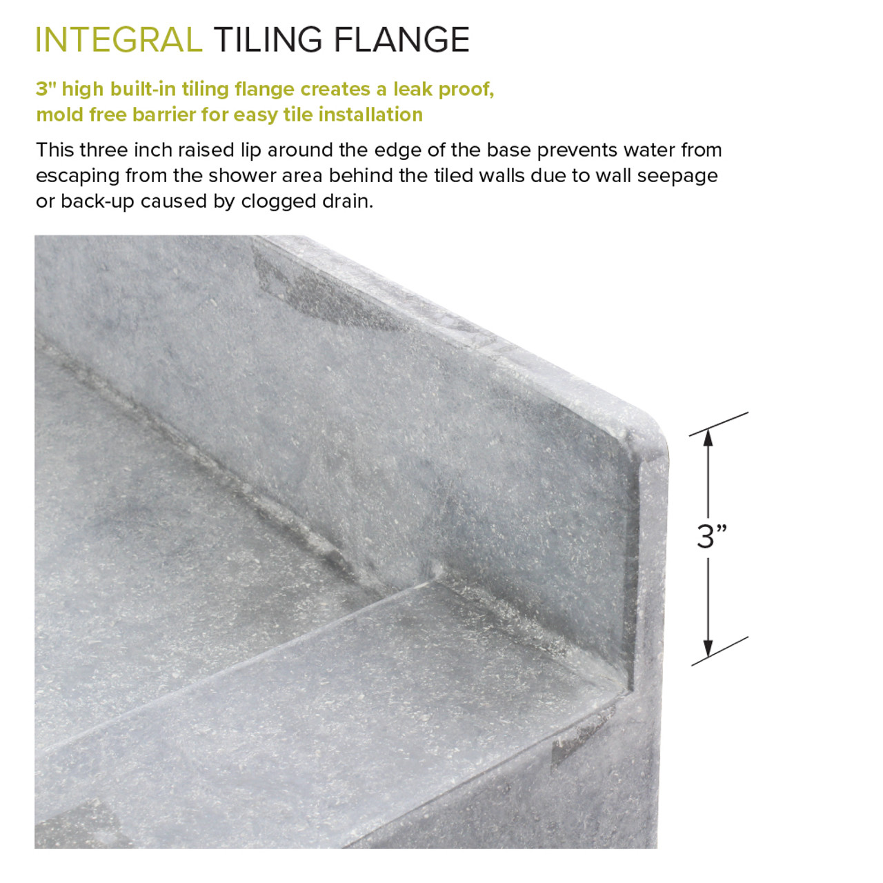 Ready to Tile 60-in Long x 34-in Wide Shower Base with Left Hand Drain in Dark Grey