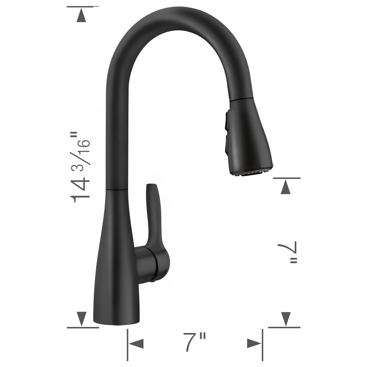Blanco 443028 Atura Pull-Down Bar Faucet 1.5 GPM in Matte Black
