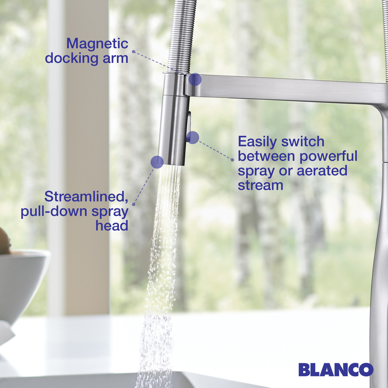 Blanco 442984 Rivana Semi-Pro Kitchen Faucet 1.5 GPM in Satin Gold