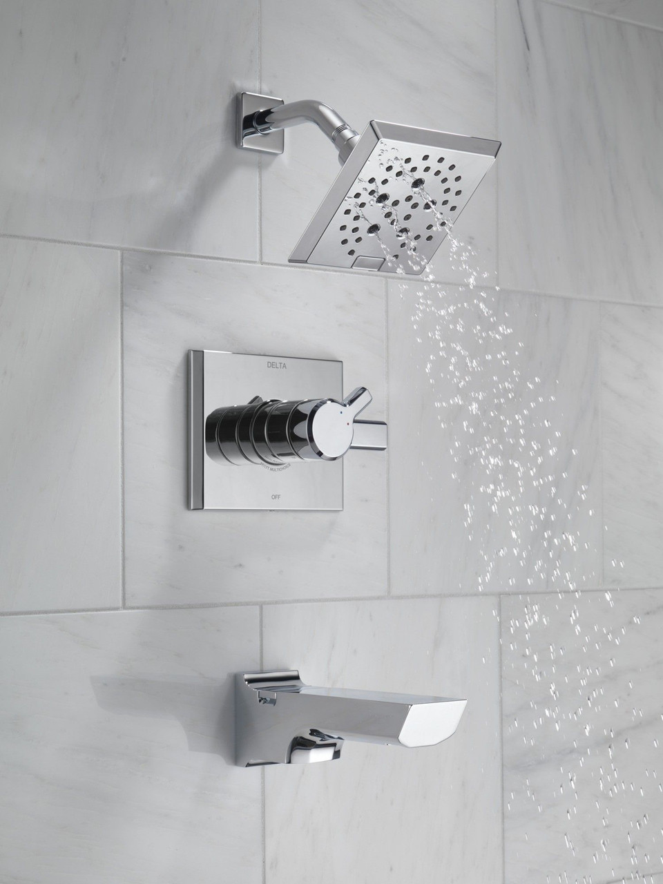 Delta T17499-PR Pivotal Monitor 17 Series H2Okinetic Tub and Shower Trim, Lumicoat Chrome