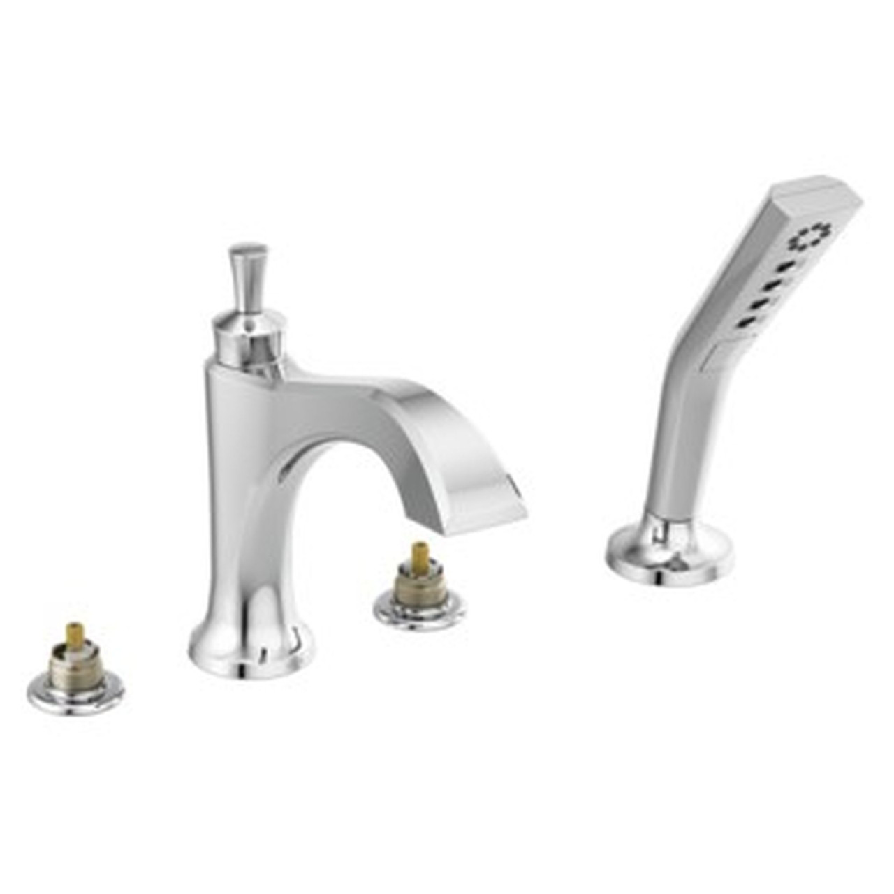 Delta T4756-LHP Dorval Delta Dorval Roman Tub with Hand Shower Trim-Less Handles, Chrome