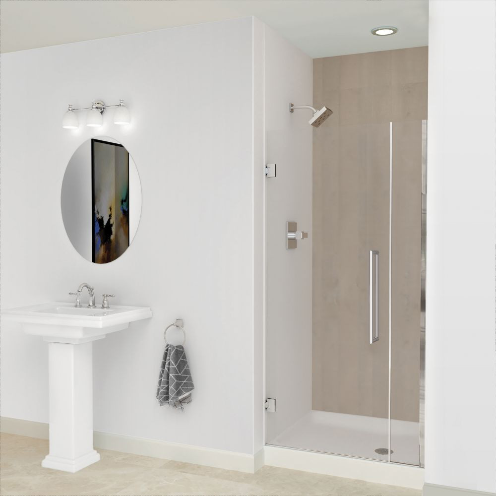 Transolid EHTB33277610C-T-PC Elizabeth 33-in W x 76-in H Hinged Shower Door in Polished Chrome with Clear Glass