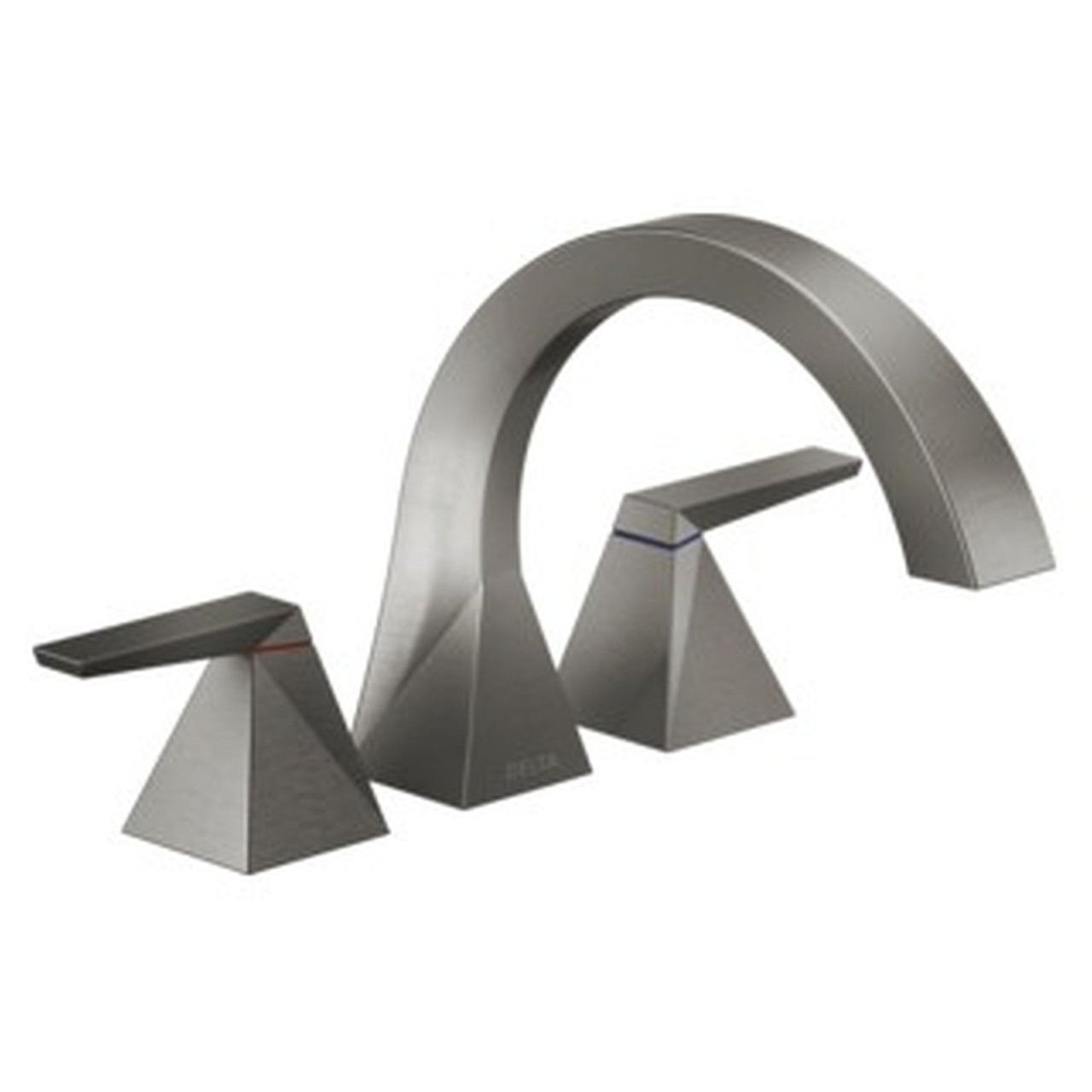 Delta T2746-KS-PR Trillian Delta Trillian Two-Handle Roman Tub Trim, Lumicoat Black Stainless