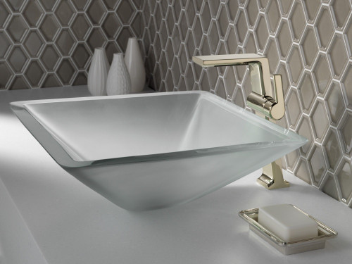 Delta 799-PN-PR-DST Pivotal Single Handle Vessel Bathroom Faucet, Lumicoat Polished Nickel