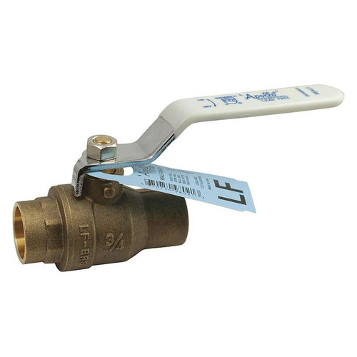 Apollo 94ALF20401A Ball Valve, Brass, 2-Piece, Solder x Solder, 3/4-in
