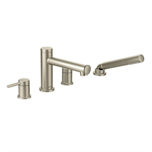 Moen T394BN Deck Mounted Tub Filler with Hand Shower in Brushed Nickel