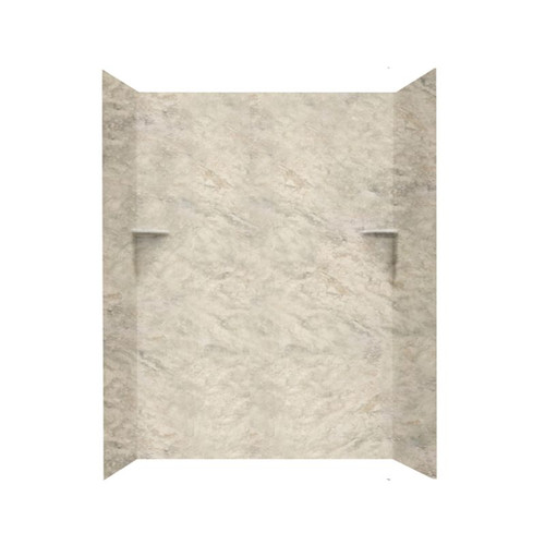 36-in D x 60-in W x 72-in H Solid Surface Shower Wall Surround in Mountain Haze