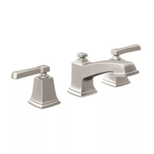 Two-Handle Low Arc Bathroom Faucet in Spot Resist Brushed Nickel