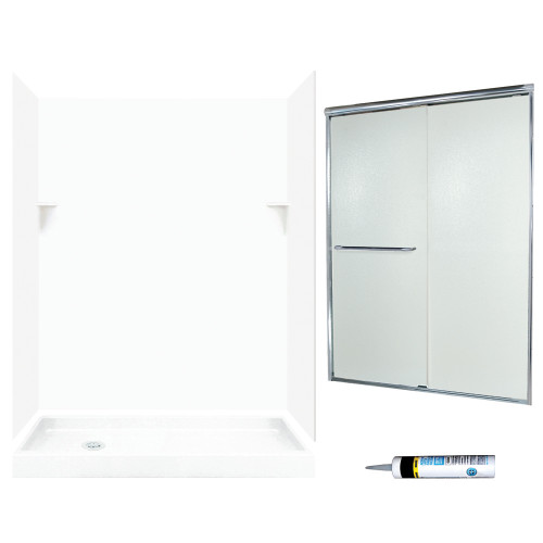 Swan SSP326L010-M58570CR 72-in x 60-in x 32-in 5-Piece Alcove Shower Kit in White