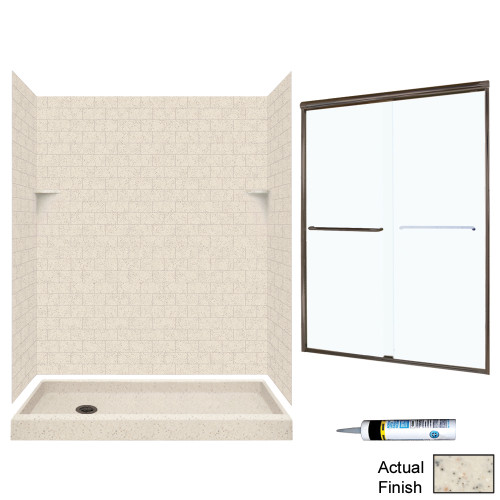 Swan STP326L050-M58570BC 72.5-in x 60-in x 32-in 5-Piece Alcove Shower Kit in Tahiti Desert