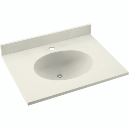 Solid Surface 25-in x 19-in Integral Single Sink Bathroom Vanity Top in Bisque