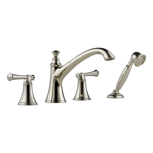 Brizo T67405-PNLHP Less Handles Roman Tub Trim With Hand Shower in Polished Nickel