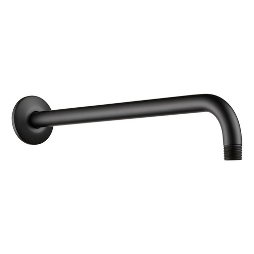 Euro 15in Shower Arm and Flange in Matte Black