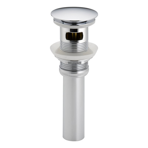 Pop-Up Drain Assembly with Overflow Hole in Polished Chrome