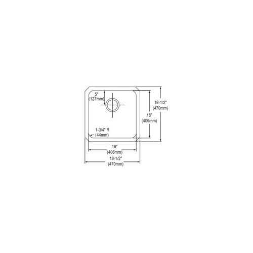 Elkay ELUH1616 Stainless Steel Single Bowl Undermount Sink in Lustrous Highlighted Satin