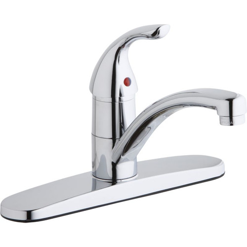 Single-Hole Kitchen Faucet with Escutcheon in Chrome
