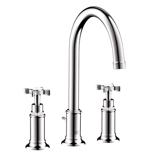 Bathroom Faucet Widespread Faucet with Cross Handles in Chrome