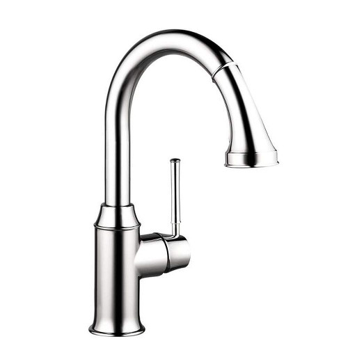 Hansgrohe 04216000 Talis C Pull-Down Kitchen Faucet with High-Arc Spout, Magnetic Docking, and Locking Spray Diverter in Chrome