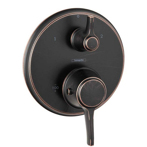 Hansgrohe 15752921 C Thermostatic Valve Trim with Integrated Volume Control - Less Valve in Rubbed Bronze