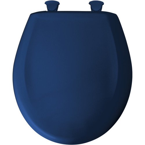 Plastic Round Slow-Close Toilet Seat in Colonial Blue