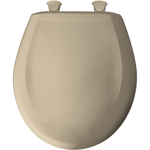 Plastic Round Slow-Close Toilet Seat in Sandbar