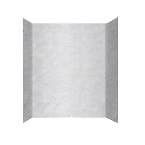 30-in D x 60-in W x 72-in H Solid Surface Bathtub Wall Kit in Ice