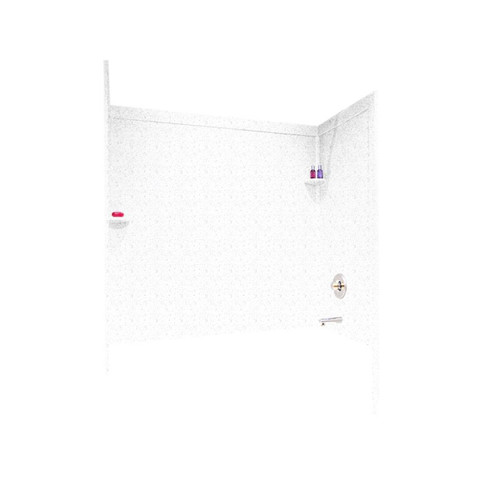 32-in D x 60-in W x 60-in H Solid Surface Bathtub Wall Kit in Arctic Granite