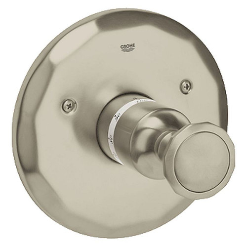 Central Thermostatic Trim with Round Handle in Brushed Nickel Central Thermostatic Trim with Round Handle in Brushed Nickel