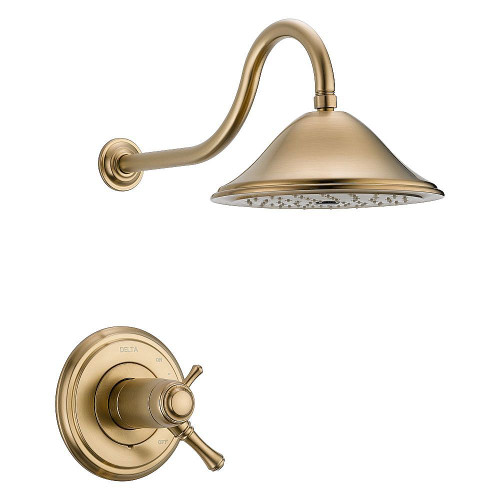 Delta T17T297-CZ Cassidy Dual Function Pressure Balanced Shower Trim with Integrated Shower Trim Less Rough-in in Champagne Bronze