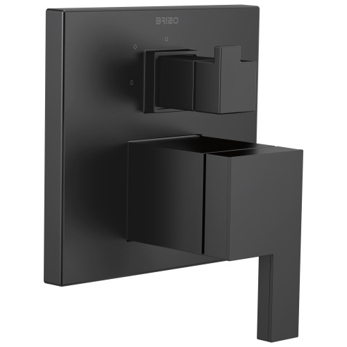 Pressure Balance Valve with Integrated 3-Function Diverter Trim in Matte Black