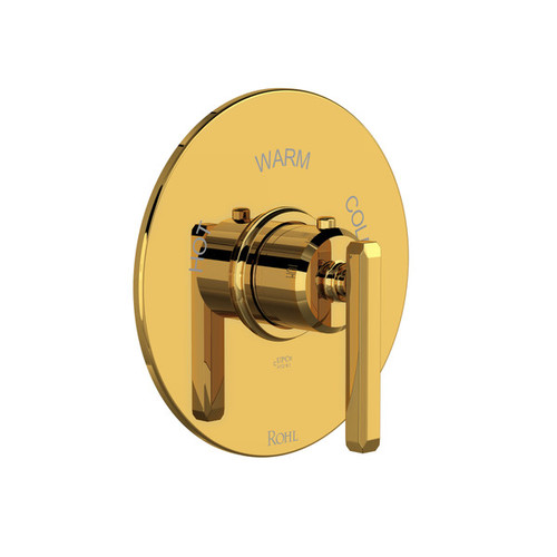 Rohl TAP13W1LMULB Apothecary 3/4-in Thermostatic Trim without Volume Control with Lever Handle, Unlacquered Brass