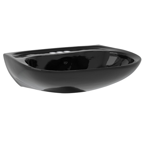 Toto LT242.4#51 26-in Wall Mounted Bathroom Sink with 3 Faucet Holes Drilled and Overflow in Ebony
