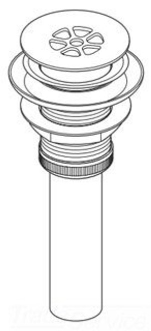 Grid Strainer Drain Assembly - Less Overflow Hole in Matte Black