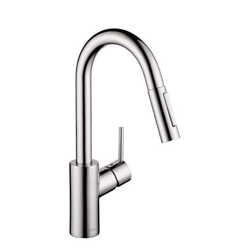 Hansgrohe 04506001 Focus Pull-Down Kitchen Faucet with High-Arc Spout, Magnetic Docking and Toggle Spray Diverter in Chrome