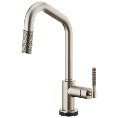 SmartTouch Pull-Down Faucet with Angled Spout and Knurled Handle in Stainless Finish