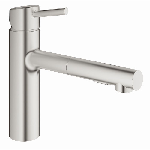 Grohe 31453DC1 Concetto Single-Handle Kitchen Faucet with 100 Degree Swivel in SuperSteel Infinity