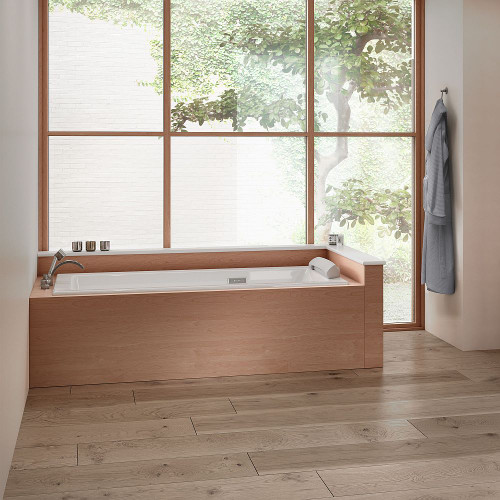 DXV Aqua Moment Drop-in Airbath with Waterfall, in Canvas White