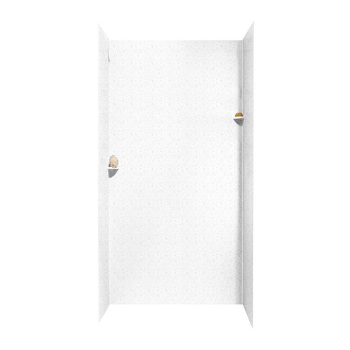 36-in D x 48-in W x 96-in H Solid Surface Shower Wall Surround in Arctic Granite